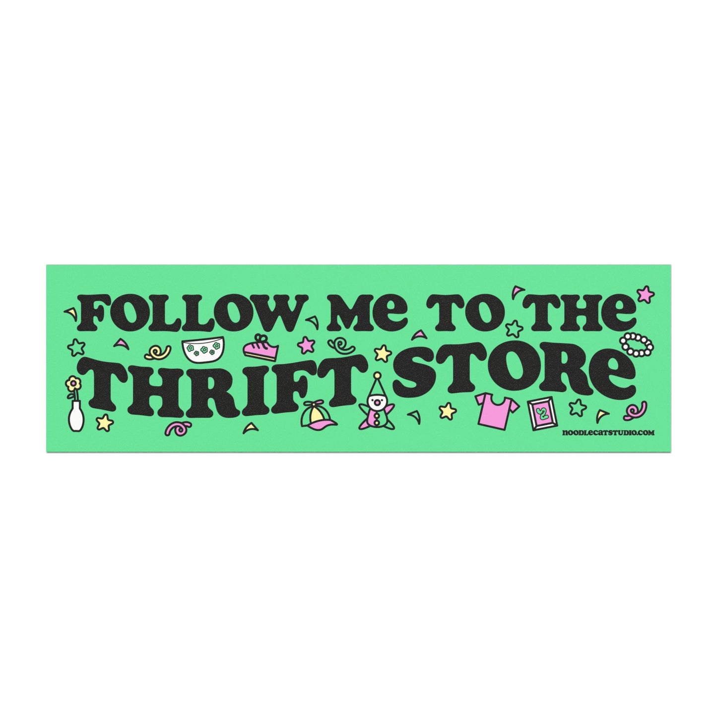 Thrift Store Car Bumper Magnet 10" x 3"