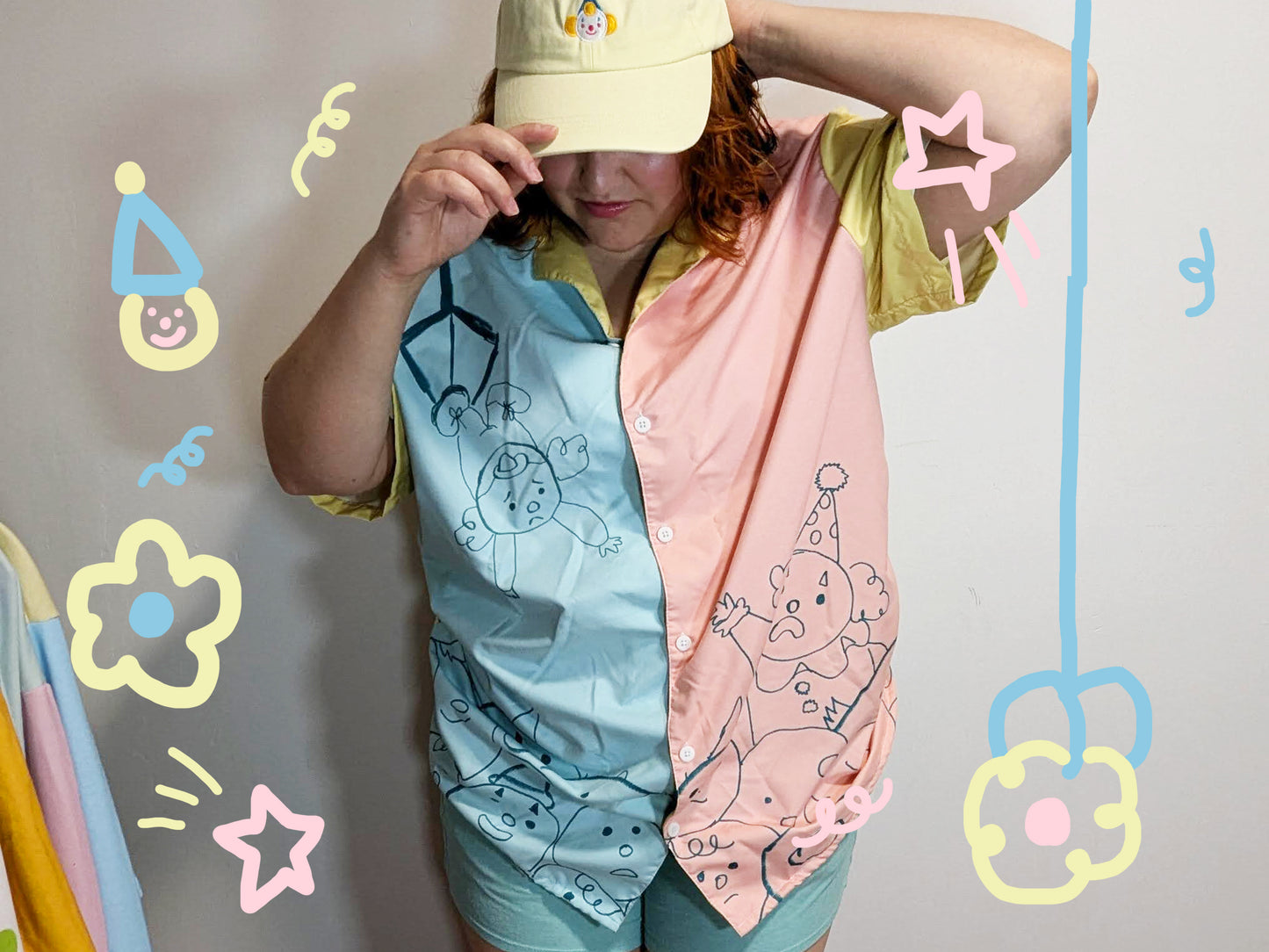 Camisa de botão unissex The Chosen One Claw Machine Clowncore 2XS - 6XL