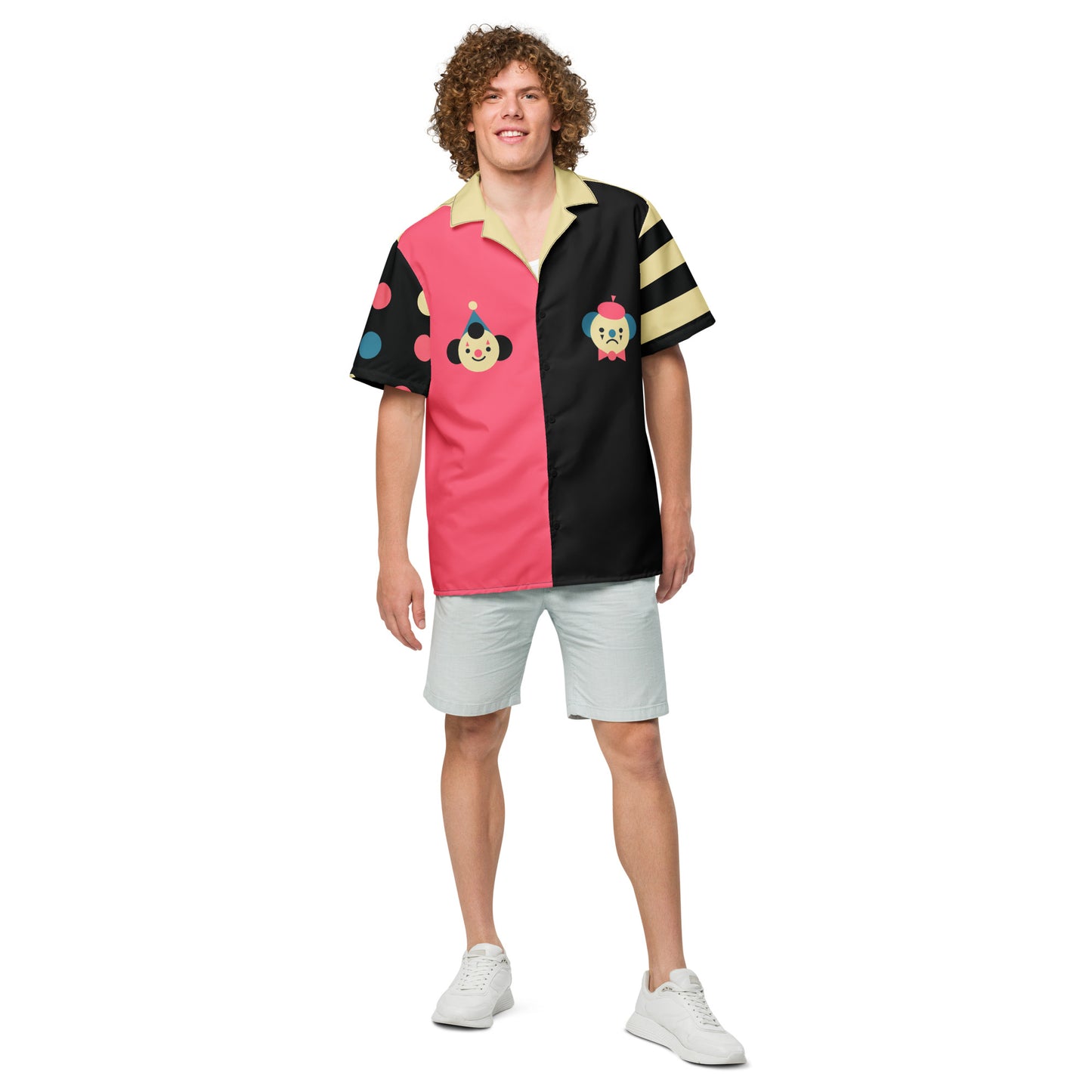 Camisa de botão unissex Clown vs Mime Clowncore 2XS -6XL