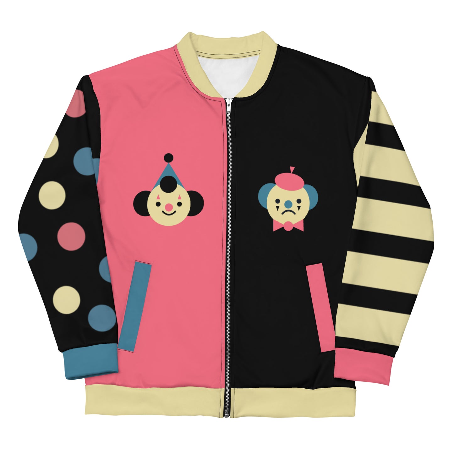 Palhaço vs Mime Clowncore Primário Colorblock Vintage Colorway Jaqueta Bomber Unissex XS-3XL