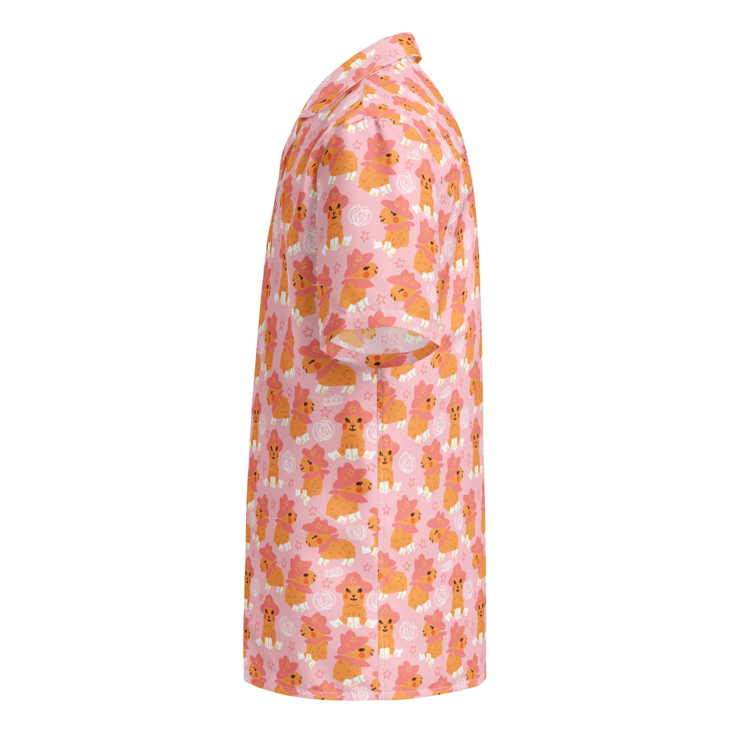 Camisa de botão unissex Cowgirl Capivara Yeehaw Howdy rosa 2XS - 6XL