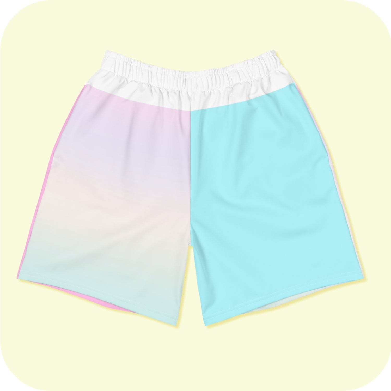 Trans Pride Pastel Rainbow Men's Sized Recycled Athletic Shorts