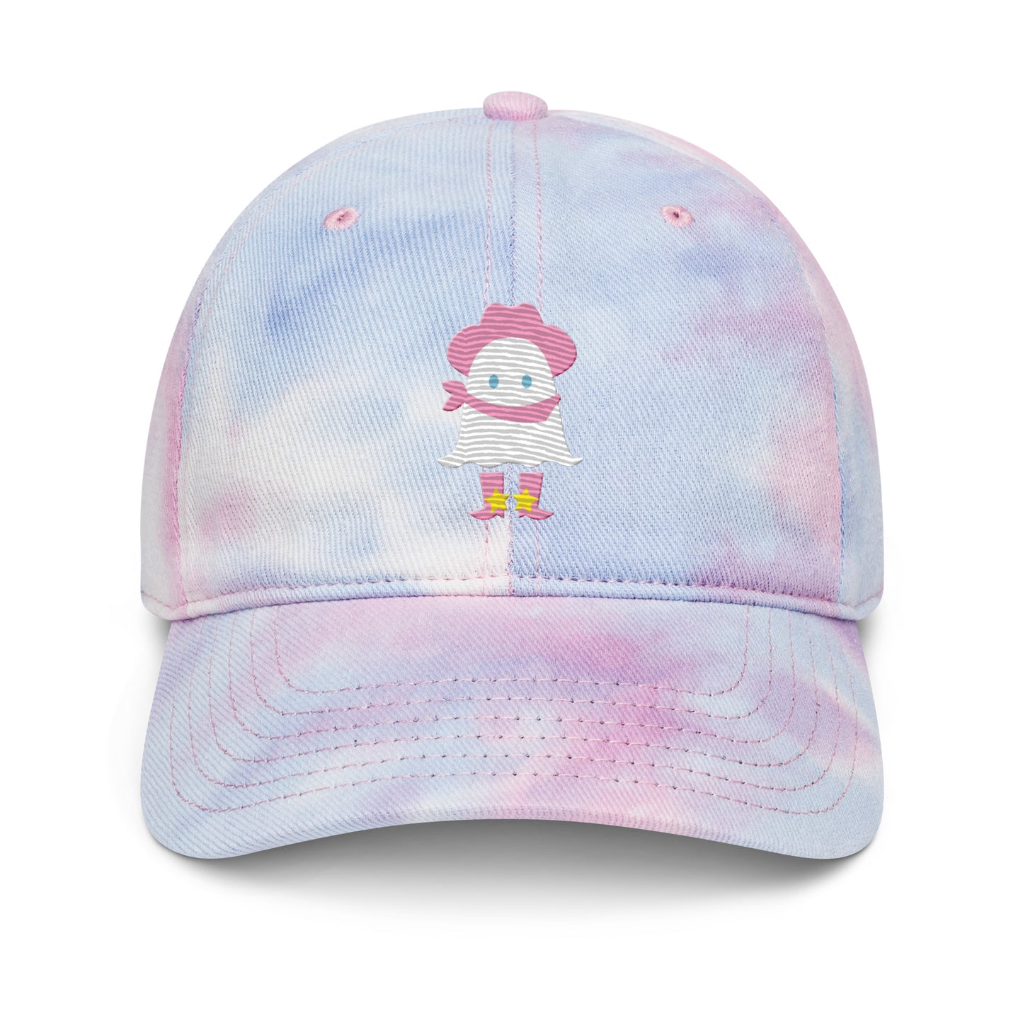 Pastel Halloween Cute Cowboy Ghost Rootin Tootin and Spookin Tie dye hat