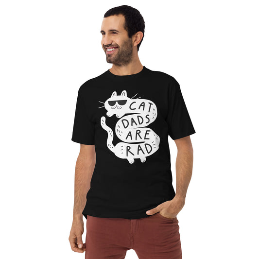 Camiseta masculina premium Cat Dads Are Rad S - 4XL