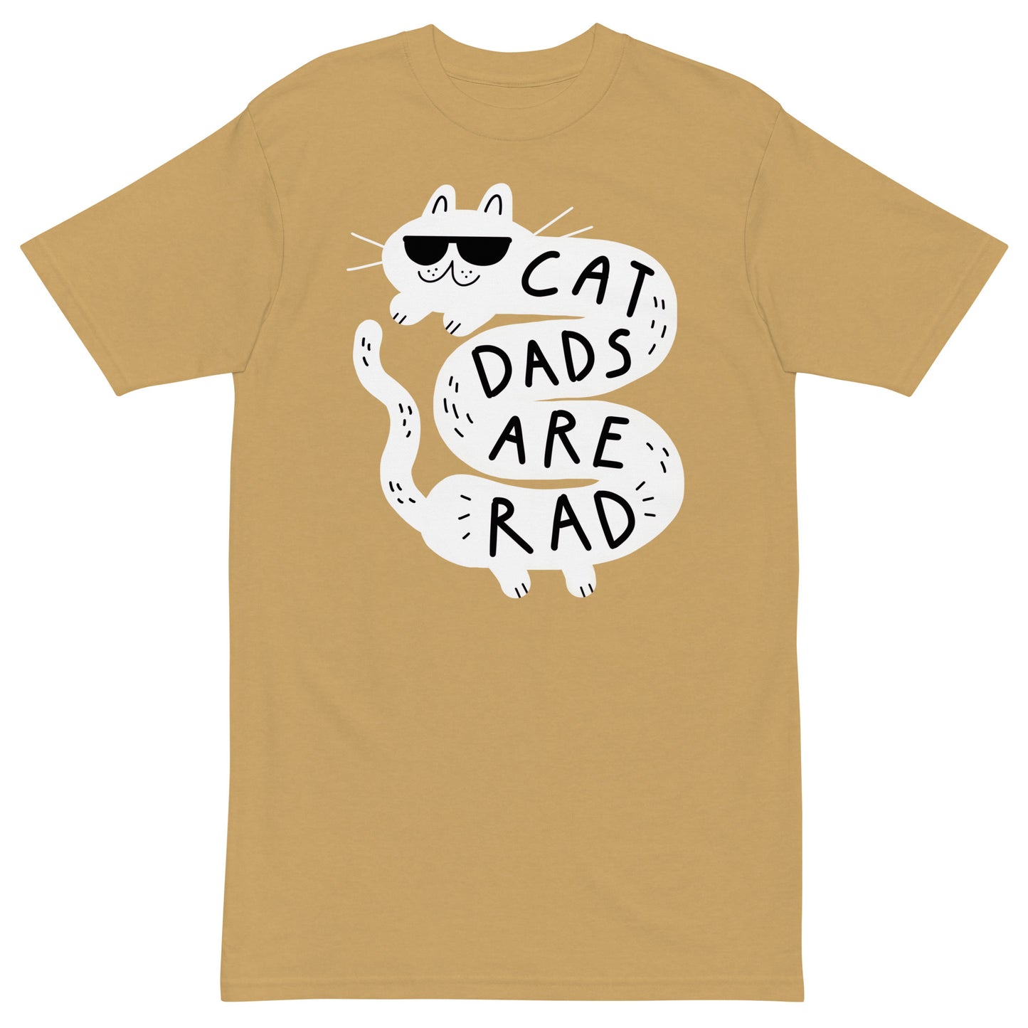 Camiseta masculina premium Cat Dads Are Rad S - 4XL