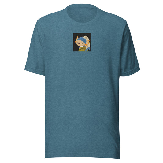 Girl with a Pearl Earring Except it's an Axolotl Embroidered Art Meme Unisex t-shirt XS - 5XL