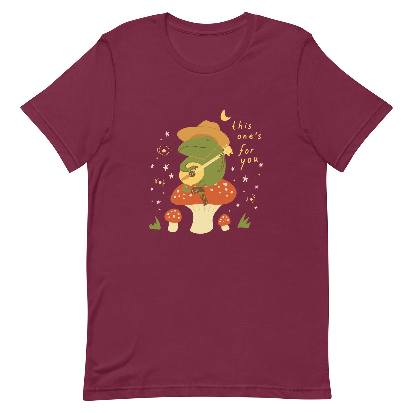 Camiseta unissex Singing Frog em um cogumelo XS - 5XL