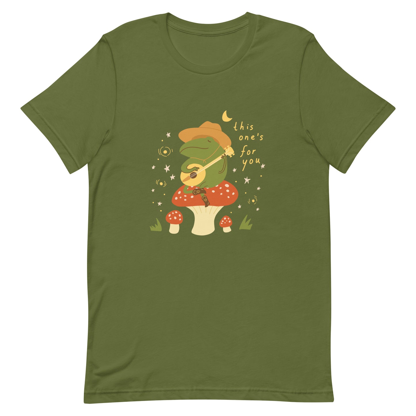 Camiseta unissex Singing Frog em um cogumelo XS - 5XL