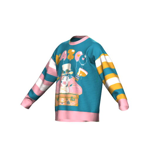 Suéter de ajuste relaxado Kazoo the Clown XS - 3XL 