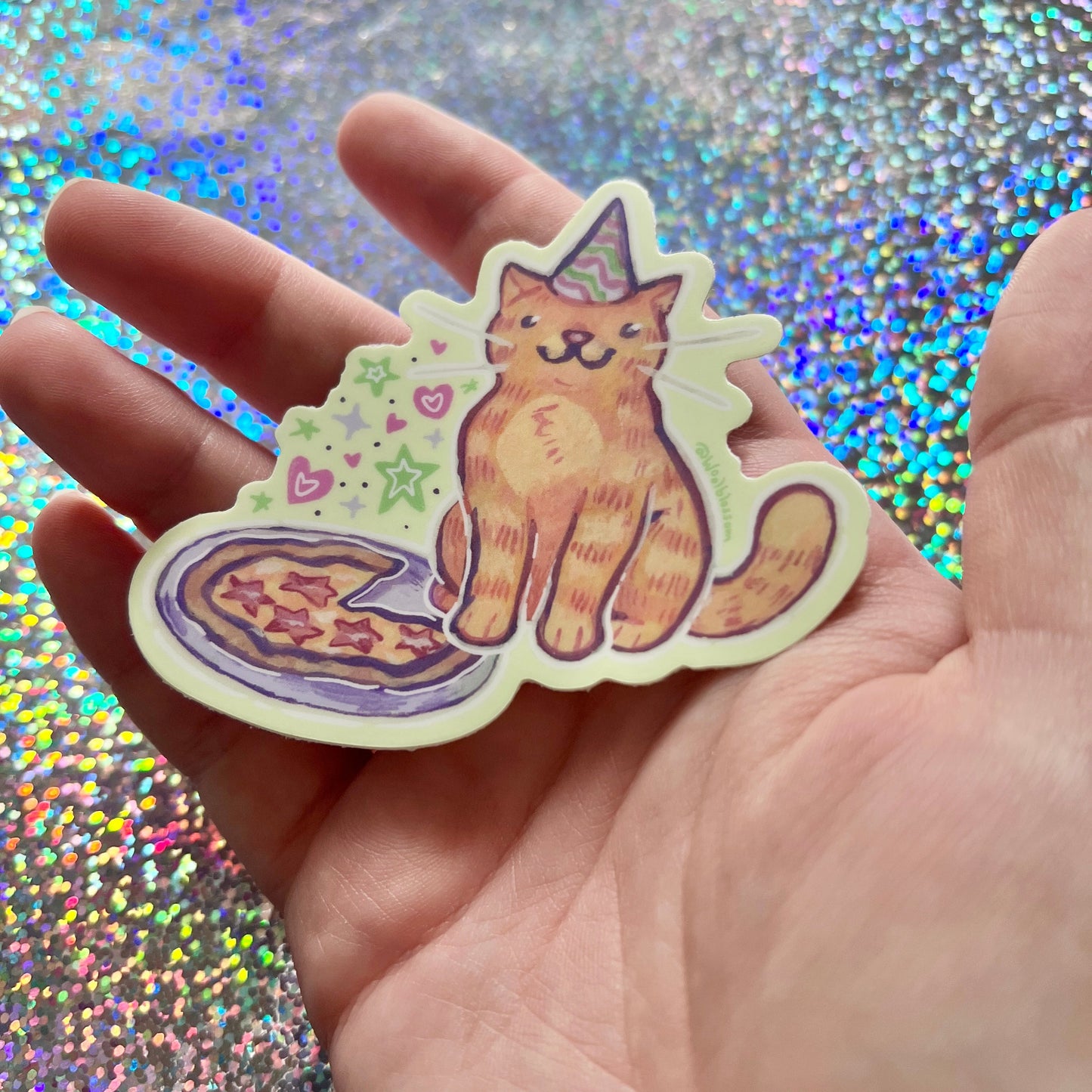 Pizza Party Kitty ~ Sticker