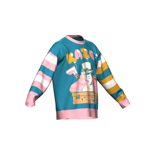 Suéter de ajuste relaxado Kazoo the Clown XS - 3XL 