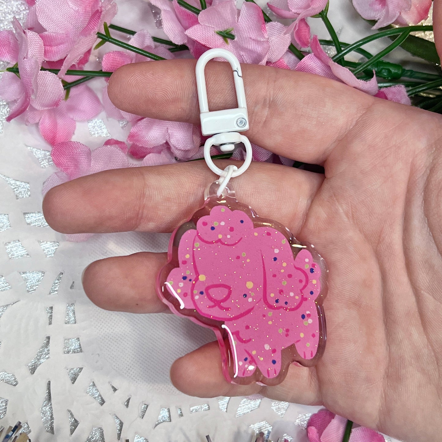 Frosted Circus Puppy Cookie ~ Acrylic Charm