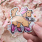 Golden Retriever Pink Cowgirl ~ Pixie Dust Sticker