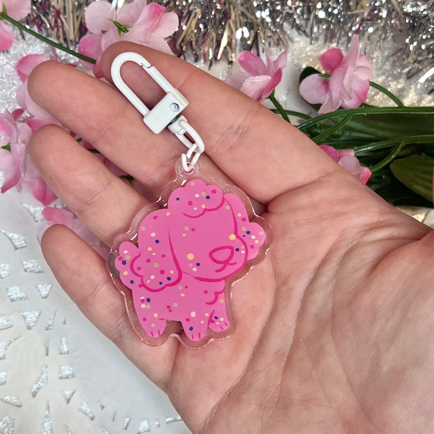 Frosted Circus Puppy Cookie ~ Acrylic Charm