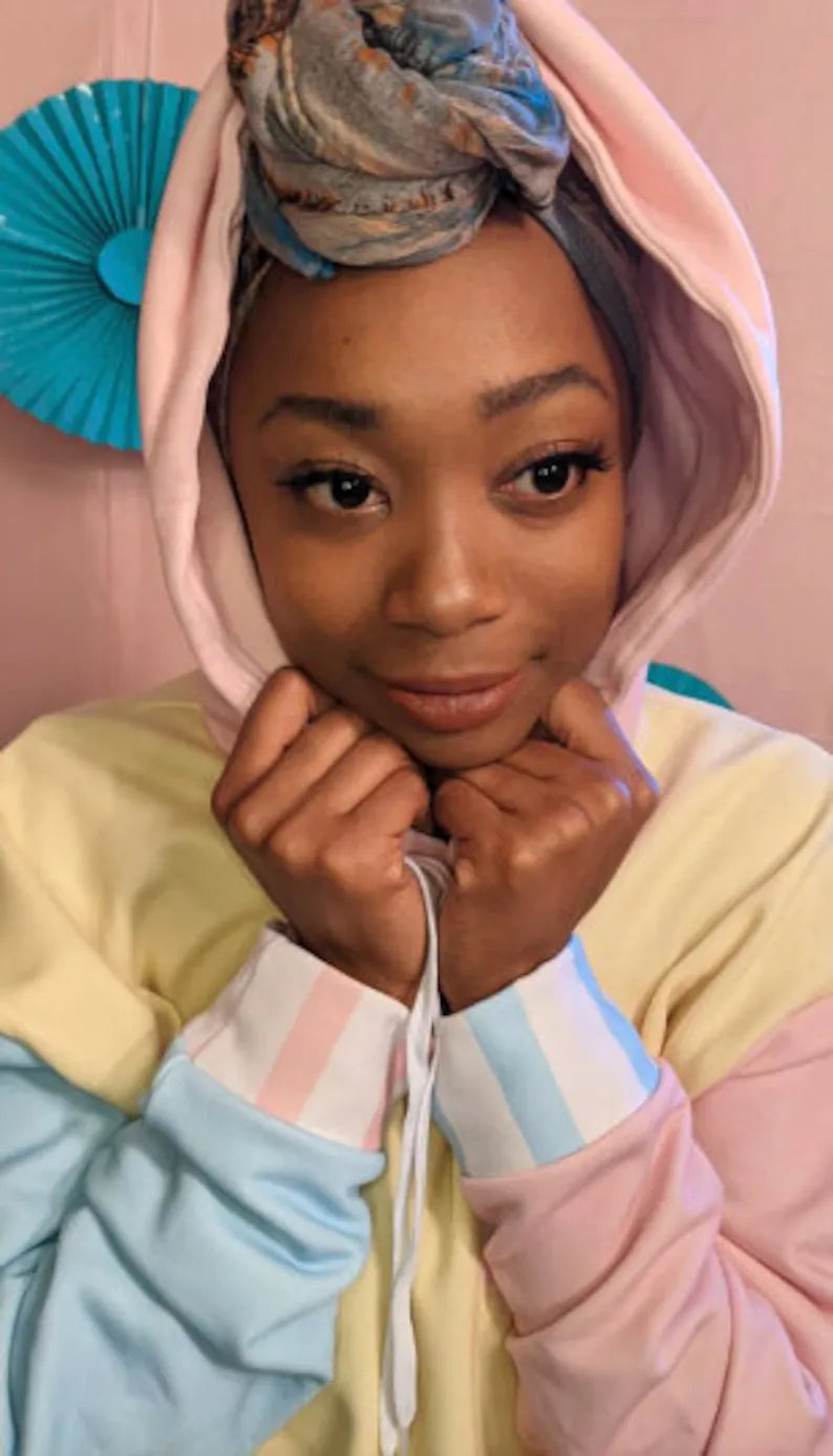 Pastel Colorblock Clown Hoodie - Have a Nice Day Clowncore Unisex Hoodie 2XS-6XL