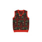 Grandma's Cross-Stitch Portuguese Inspired Mais Fica Knit V-neck Vest 3XS - 3XL