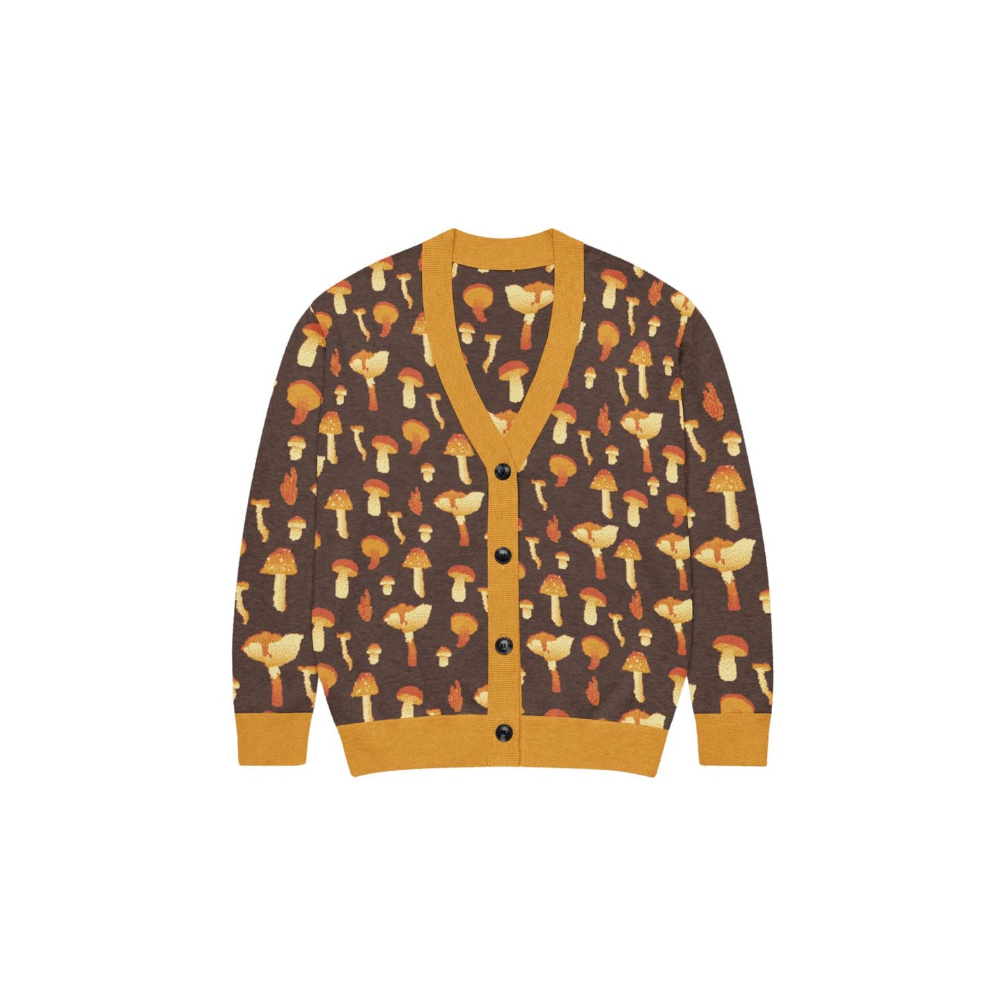 Mushroom Forager Cozy Fall Knitted Cardigan 2XS - 3XL
