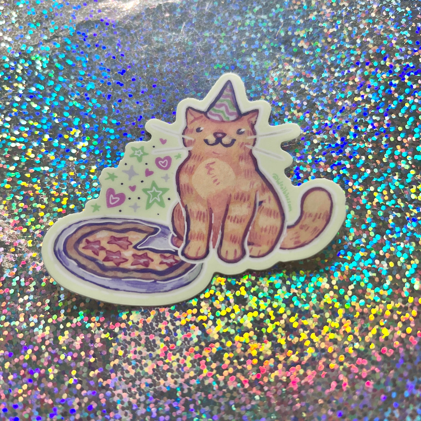 Pizza Party Kitty ~ Sticker