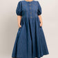 MIDDAY IN BLUE DENIM MIDI DRESS