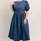 MIDDAY IN BLUE DENIM MIDI DRESS