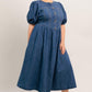 MIDDAY IN BLUE DENIM MIDI DRESS