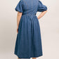 MIDDAY IN BLUE DENIM MIDI DRESS