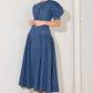MIDDAY IN BLUE DENIM MIDI DRESS