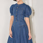 MIDDAY IN BLUE DENIM MIDI DRESS