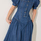 MIDDAY IN BLUE DENIM MIDI DRESS
