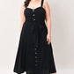 LOVELY NOIR WOVEN MIDI DRESS