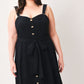 LOVELY NOIR WOVEN MIDI DRESS