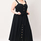 LOVELY NOIR WOVEN MIDI DRESS