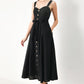 LOVELY NOIR WOVEN MIDI DRESS