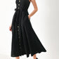 LOVELY NOIR WOVEN MIDI DRESS
