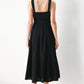 LOVELY NOIR WOVEN MIDI DRESS