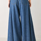 STATEMENT BLUE WIDE LEG DENIM PANTS