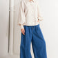 PINSTRIPE CHIC WOVEN TOP