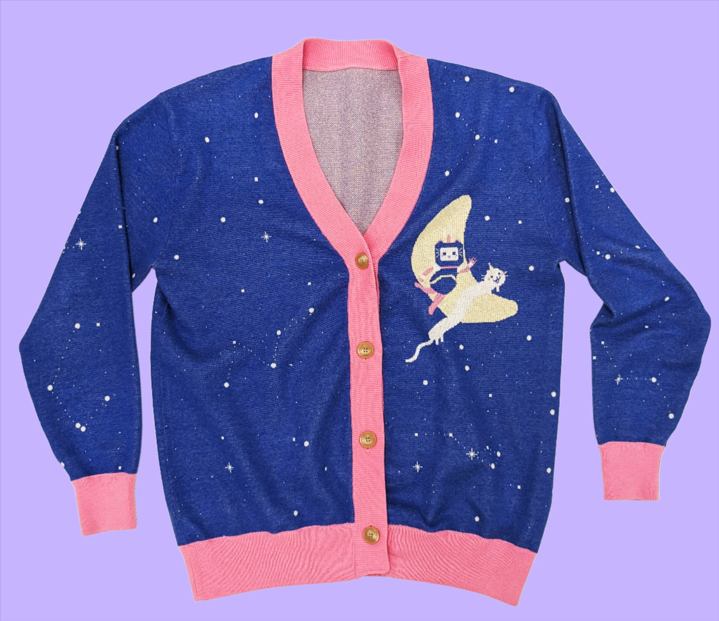 Kawaii Space Friends Frillability Knit Cardigan with buttons 2XS - 3XL