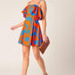 STOPPING TIME ORANGE WOVEN MINI DRESS