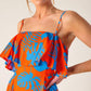STOPPING TIME ORANGE WOVEN MINI DRESS