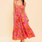 GARDEN GATHERING PINK WOVEN MIDI DRESS