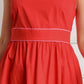 RUSTIC DREAM RED WOVEN MIDI DRESS