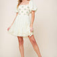 LOLA GRASS CREAM WOVEN MINI DRESS
