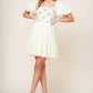 LOLA GRASS CREAM WOVEN MINI DRESS