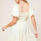 LOLA GRASS CREAM WOVEN MINI DRESS