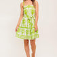 SUNDOWN CHARM GREEN WOVEN MINI DRESS