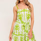 SUNDOWN CHARM GREEN WOVEN MINI DRESS