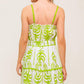SUNDOWN CHARM GREEN WOVEN MINI DRESS