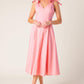 ON THE RIGHT TRACK PEACH WOVEN MIDI DRESS