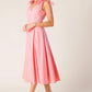ON THE RIGHT TRACK PEACH WOVEN MIDI DRESS